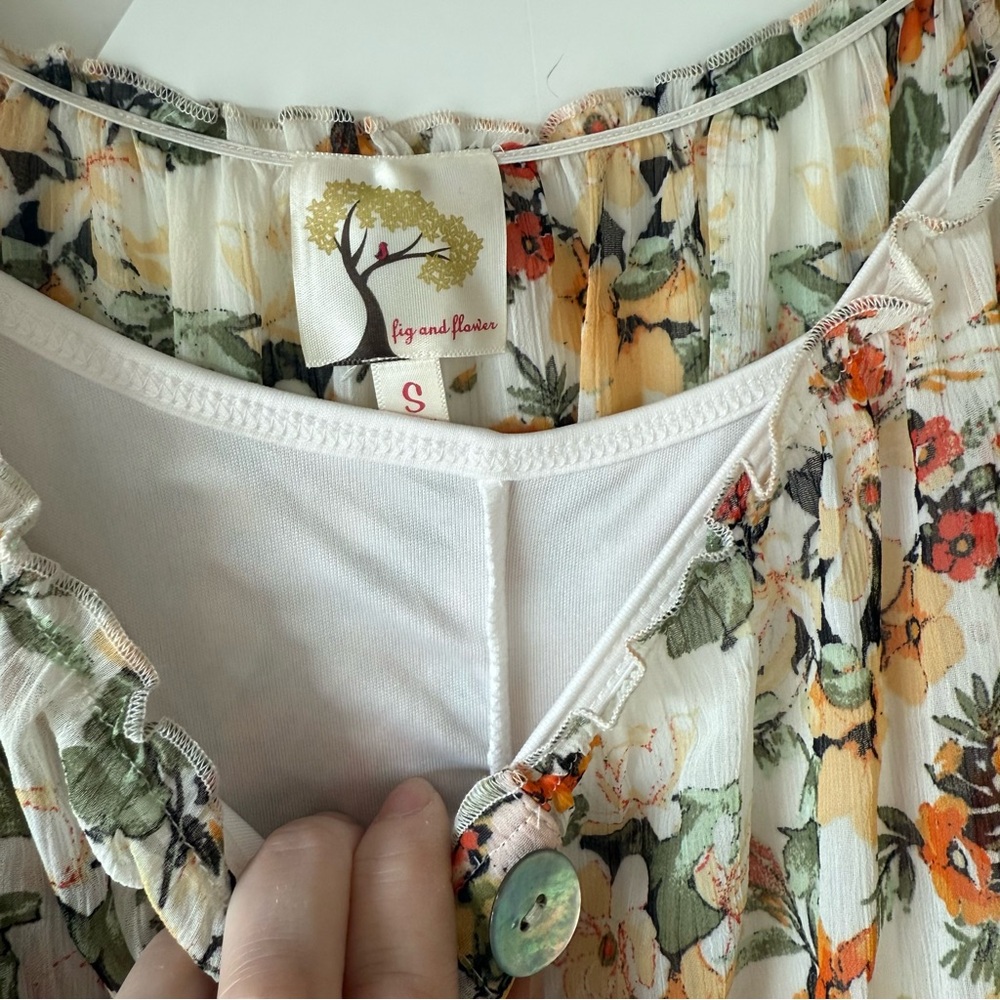 Anthropologie Fig and Flower Chiffon Floral Midi Dress - Picture 10 of 11